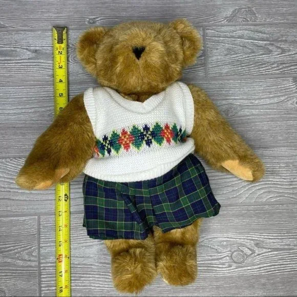 15“ Vermont teddy bear with clothes light brown needs repair arm is off - Picture 4 of 13